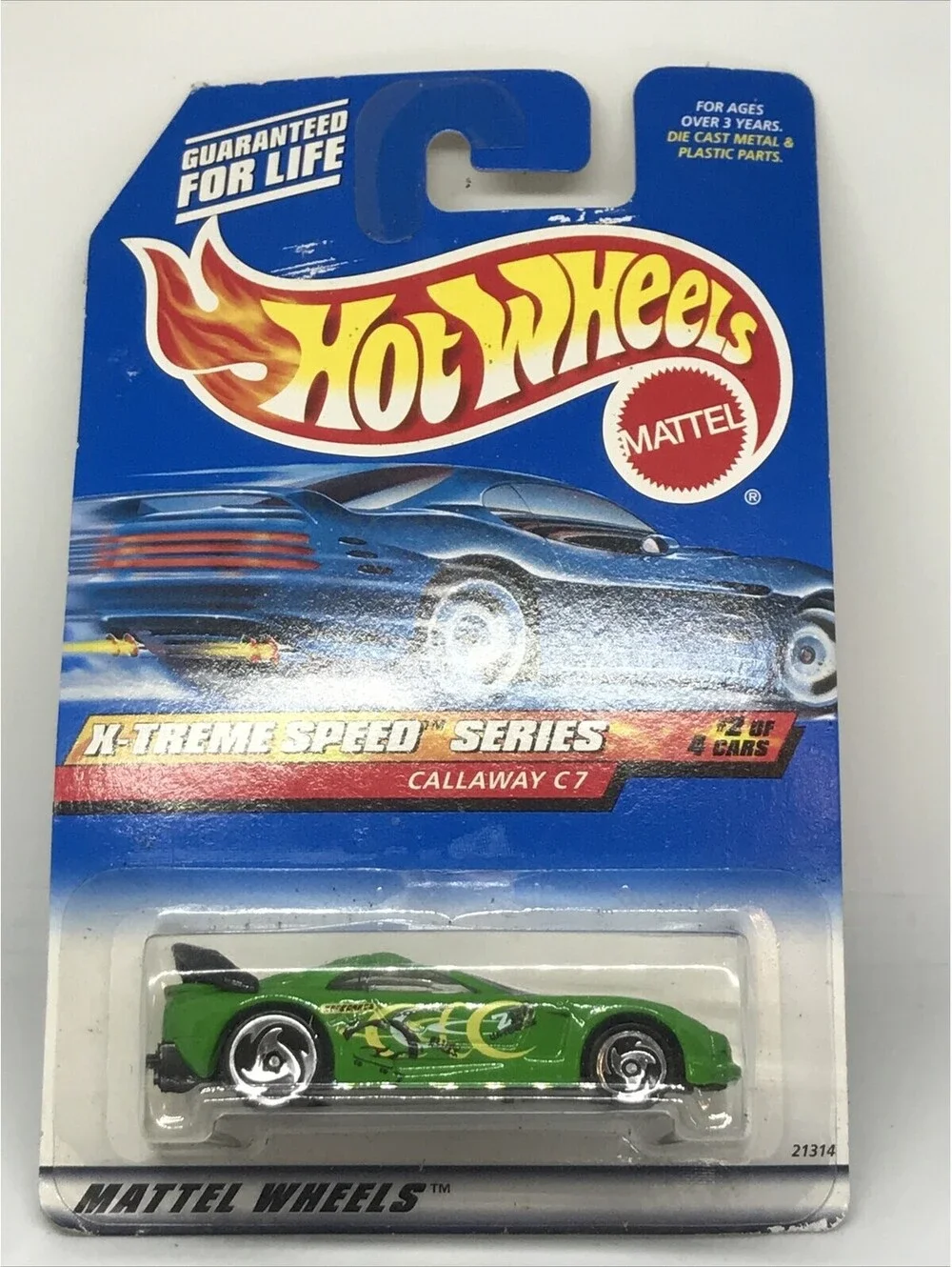 Hot Wheels Callaway C7 1999 X-Treme Speed Series - 21314 New NRFP Green 1:64